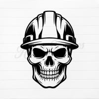 Skull With Hard Hat Svg Png , Construction Svg , Engineer Svg ...