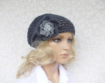 Crochet pattern (German only), 2 beanies, crochet hat with beautiful crochet flowers, two different crochet patterns, DIY, large crochet flowers