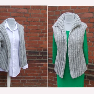knitting pattern for open vest and cardigan (2 patterns!!!), cape, great knitting pattern, chunky knit, instructions for several sizes