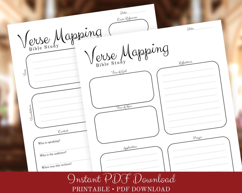 Bible Study Verse Mapping PDF - Christian Workbook - Scripture Study ...