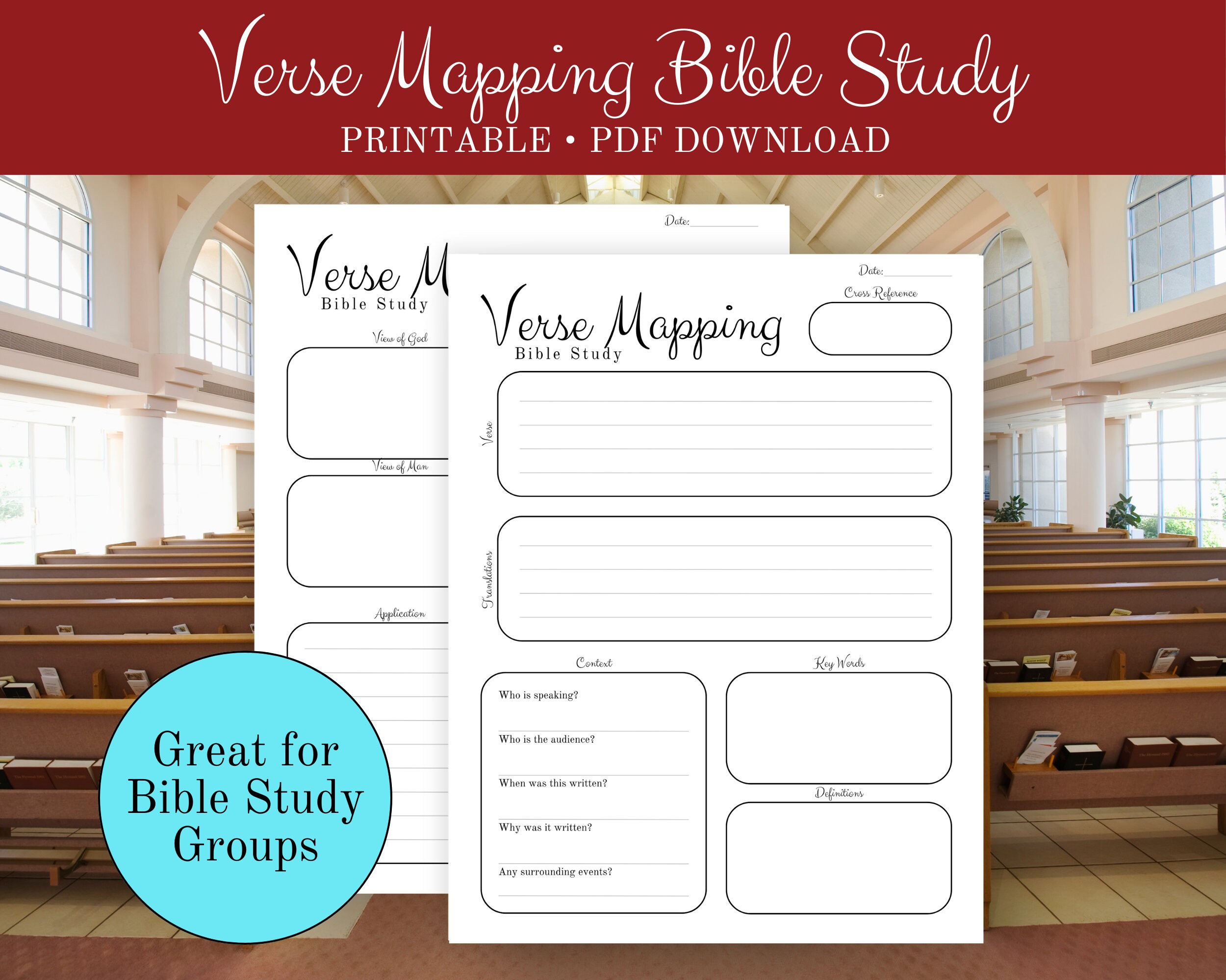 Bible Study Verse Mapping PDF - Christian Workbook - Scripture Study ...