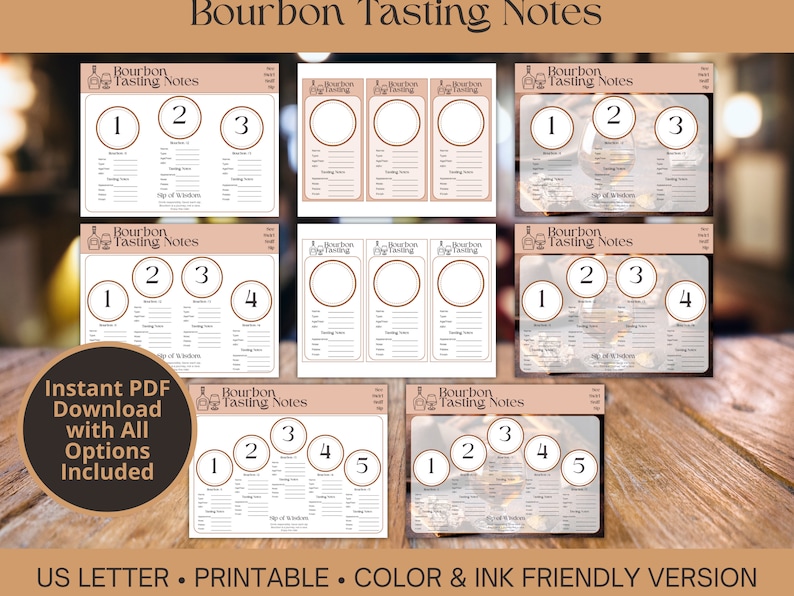 Bourbon Tasting Mat Printable PDF for Bourbon Lovers Rate Bourbons for ...
