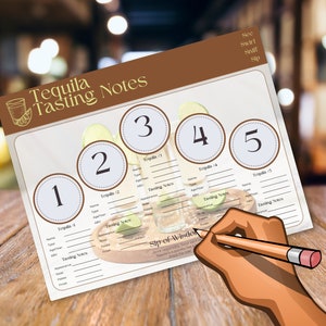 Tarjeta de cata de tequila: tarjeta de puntuación imprimible y tapete para fiestas de degustación, ¡descarga digital para divertirse el Cinco de Mayo!