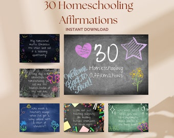 30 Hilarious Homeschooling Affirmationen: Keeping Spirits hell auf dem Lernabenteuer! Sofortiger Download-PDF-, PNG- und Zip-Dateien