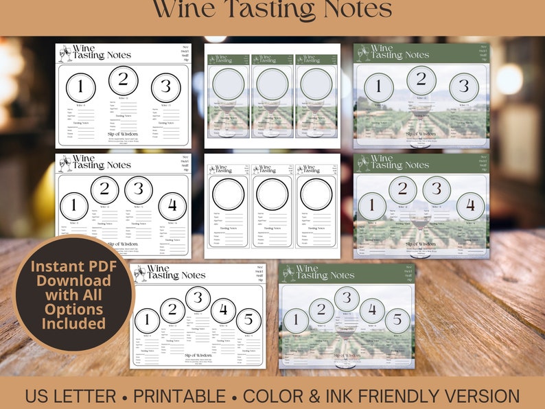 Wine Tasting Mat - Printable PDF for Wine Lovers - Rate Wines for ...