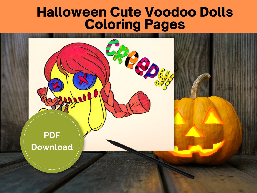 Cute Voodoo Doll Coloring Pages Set of 6 Adorable Printable - Etsy