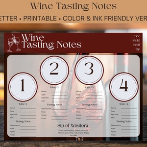 Wine Tasting Mat - Printable PDF for Wine Lovers - 4 Different Size Tasting Flights - See-swirl ...