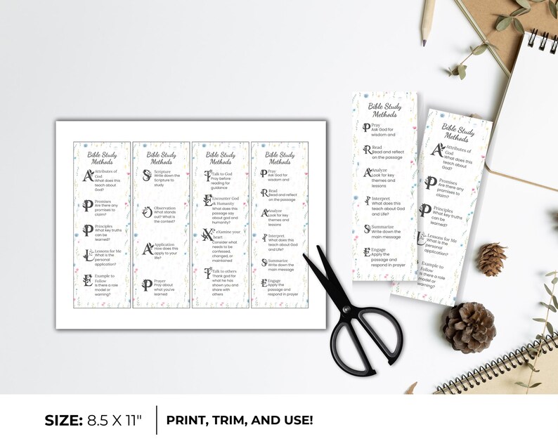 Bible Study Methods Cheat Sheet Digital Bible Study Guide, Elegant ...