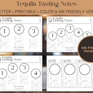 Tapete de degustação de tequila - PDF para impressão para amantes de tequila - Avalie a tequila para voos de degustação de tamanhos diferentes - See-Swirl-Sniff-Sip
