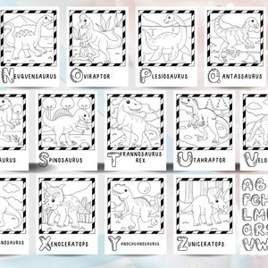 ABC Baby Shower Coloring Book - Dinosaur Alphabet Coloring Pages - Baby ...