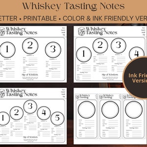 Whiskey Tasting Placemat - Printable PDF for Whiskey Lovers - Rate Whisky for Different Size Tasting Flights - Scorecard Mat