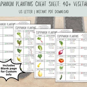 Plant Incompatibility Table Companion Planting Guide - 40+ Plants! - Printable Planner and ...