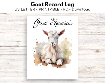 Goat Record Log - PDF 45+ Pages, Multiple Cover Designs, Breeding Records, Health Logs, Trackers and To-Do Lists - Homestead Management