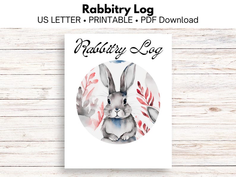 Rabbitry Log and Planner - 40+ Pages - Dated and Undated Calendar ...