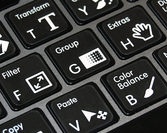 Photoshop Keyboard Stickers with Shortcuts and Hotkeys — Gift for Graphic Designers