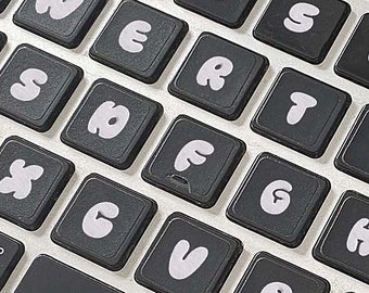 Pegatinas de teclado para computadora portátil MacBook (letras de tipografía de burbujas)