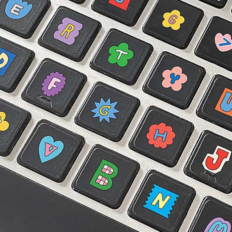 Keyboard Lettering Stickers - Etsy