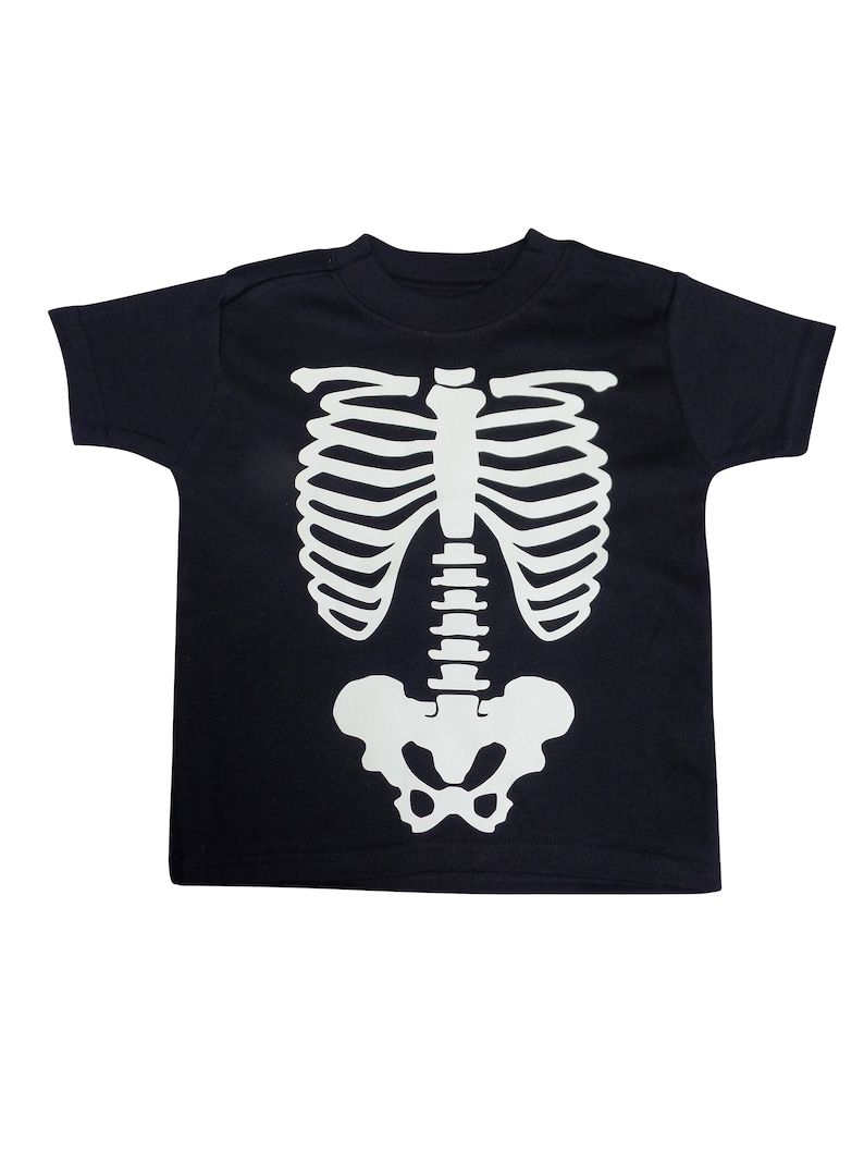 Halloween Ribs Glow In The Dark T Shirt Tutu Baby Grow Fancy Dress Spooky Bones