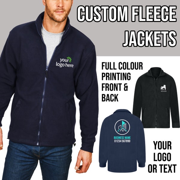 Custom Logo Fleece Jacket Etsy