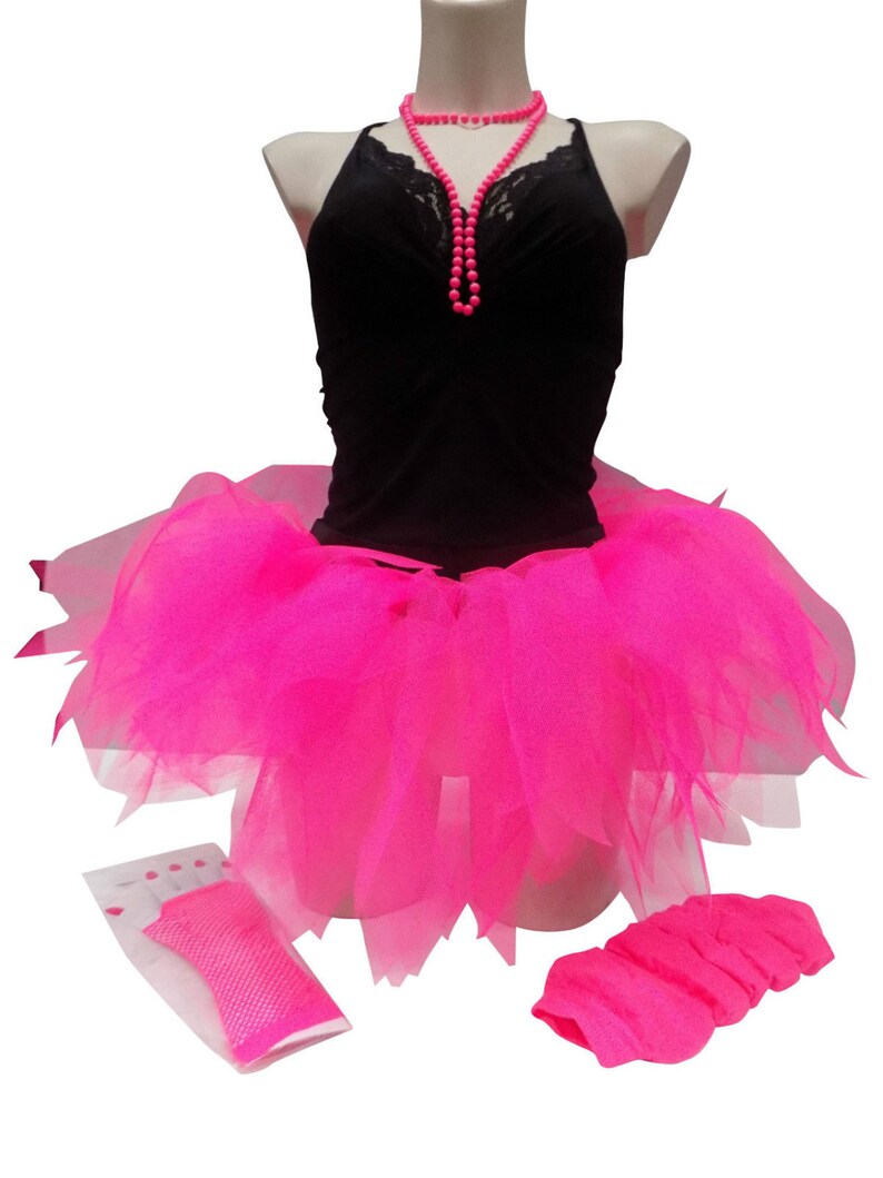 New Rave Women/'s 80s Outfit Accessories Neon Earrings Leg Warmers Gloves No Tax