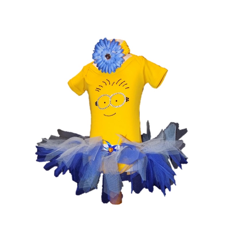 Baby Girl Toddler Minion Costume Sparkle TShirt & Tutu Set Etsy