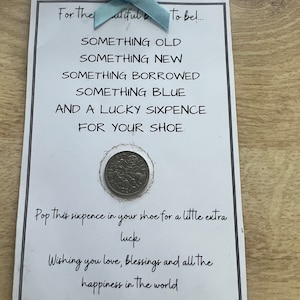 Lucky Six Pence for Bride, Bridal Good Luck Charm, Wedding Keepsake, British Tradition
