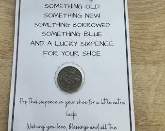 Lucky Six Pence für Braut, Braut Glücksbringer, Hochzeitsandenken, britische Tradition