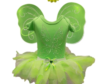 Baby Toddler Girl Fairy Fancy Dress Costume Tutu Set  Wings Popper Vest T-Shirt Kids 1 - 5 Cake Smash