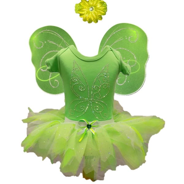 Bebé Niña Niña Hada Fancy Dress Disfraz Tutu Set Wings Popper Chaleco Camiseta Niños 1 - 5 Cake Smash