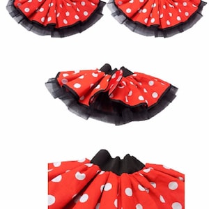 Red White Polka Dot Tutu skirt fancy dress Toddler Baby Ideal for Book week Birthday Party Girl Dance Disco Wear image 1