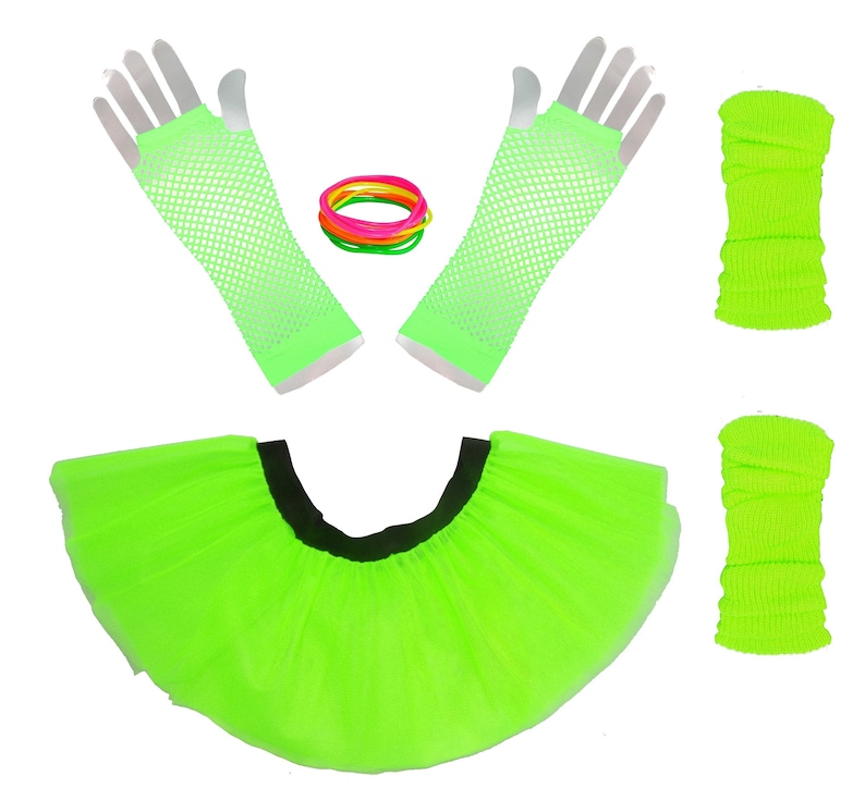 80/'s Long Short Fishnet Gloves Neon Colours Festival Fancy Dress Hen Night Party