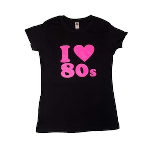 I Love 80s Pink Lilac Purple Tutu Skirt 80'S PINK Fancy Dress T Shirt Set Hen Party Beads Glow image 4