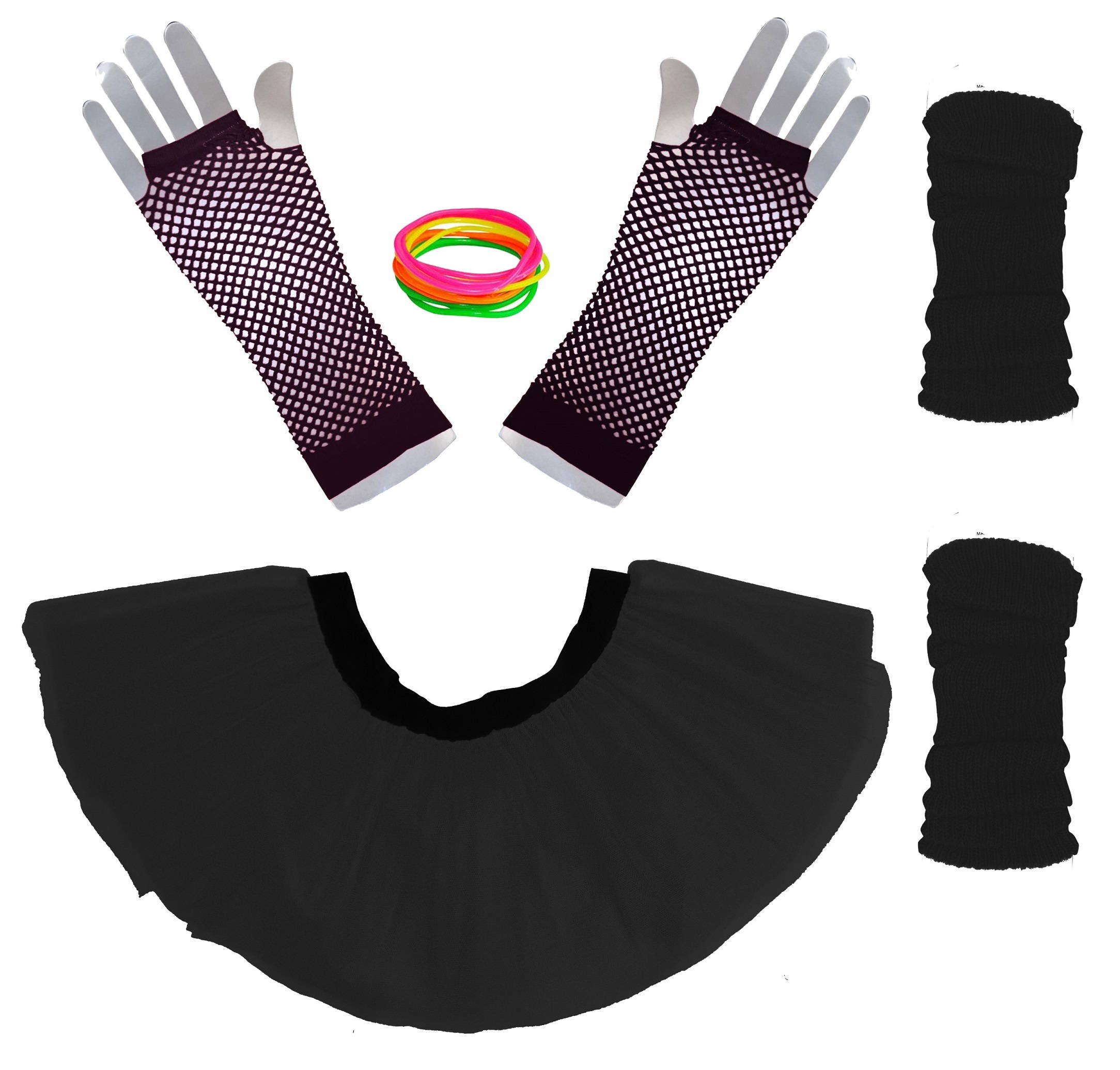 Purple Tutu with Necklace Legwarmers and Fishnet Gloves main image 1