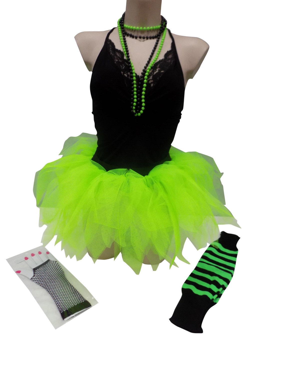 Set Accessori Anni 80 - 14 Pezzi - Orecchini, Collana, Guanti A Rete - Per Feste A Tema - Foto 13