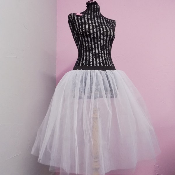 26" Longer Length Tutu Skirt Rock n Roll White Bridal Underskirt Fancy Dress All Colours