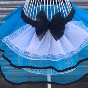 Neon Blue Tutu Skirt Alice Dress Hen Party Book Week Costume, Party Accessories WITHOUT WHITE NET