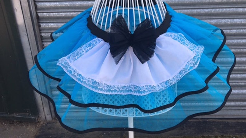 Neon Blue Tutu Skirt Alice Dress Hen Party Book Week Costume, Party Accessories WITHOUT WHITE NET