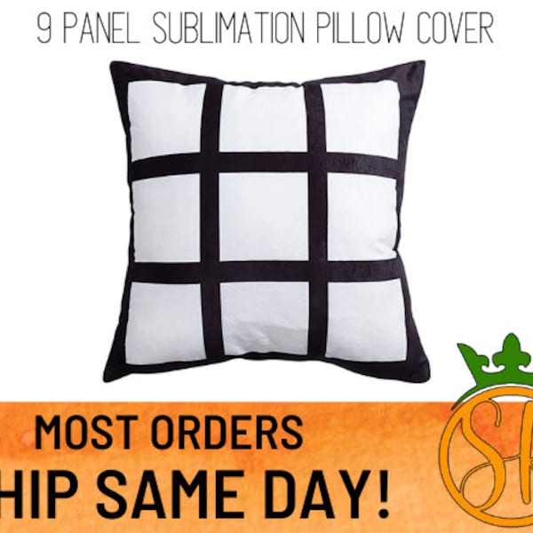 Blank Sublimation 9 panel Pillow Cases/Covers