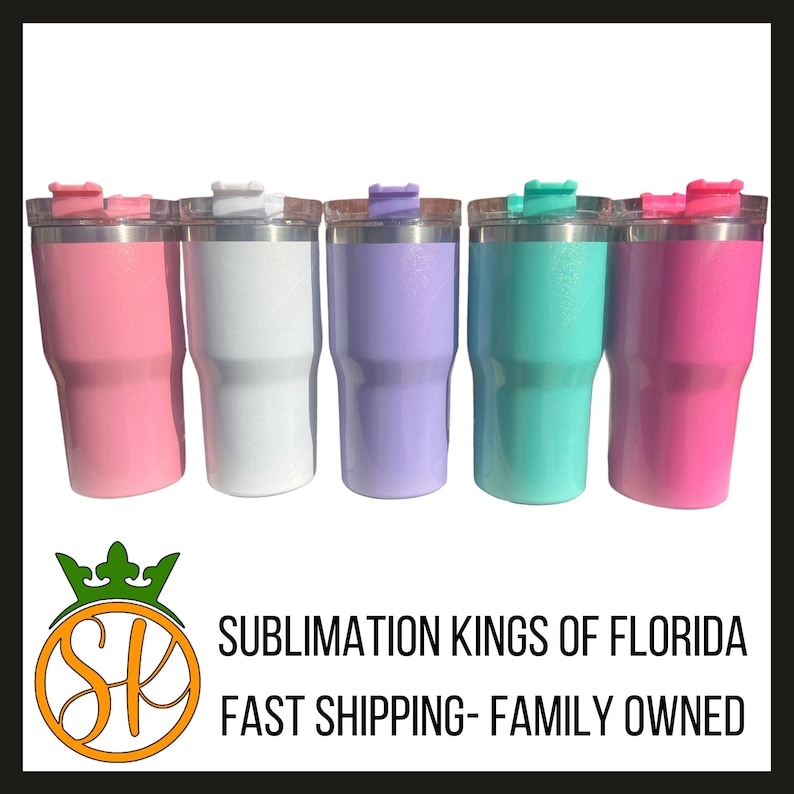 Sublimation 20 ounce | Shimmer | Holographic | Stainless-Steel Tumbler | Screw on Lid | Sublimation Blanks | Gloss Finish | No Handle image 1