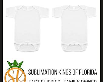 Baby Body Suit | Sublimation Blanks | Baby Shower Gift | Sublimation Kings of Florida | White | 100% Polyester
