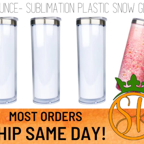 Sublimation Snow Globe Plastic Stainless Steel 20 Oz Blank Snow