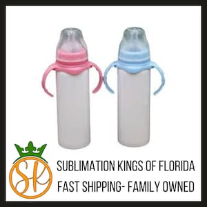 Stainless Steel Sublimation Ready Baby Bottle Blue & Pink