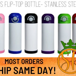 Frosted Blank Colored Sublimation Water Bottles 17oz Cans / Tumbler / 5  Pack 