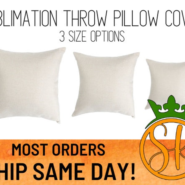 Sublimation Throw Pillowcase Covers | Polyester Linen | Sublimation Blanks | 19x19 | 17x17 | 15x15 | Sublimation Cases