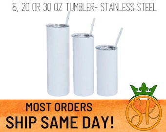 30oz. Straight Sublimation Tumbler w/ Reusable Straw (Non-Tapered)