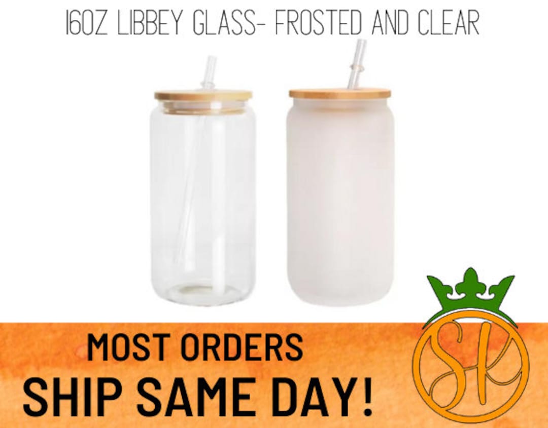 Frosted or Clear 16 oz Glass Tumblers