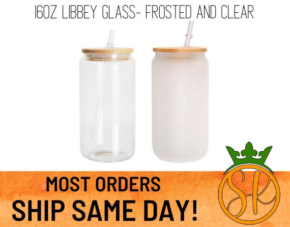 Beer Glass Can, Sublimation, 16oz Libby glass can Blank Glass Can