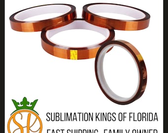 Sublimation Heat Tape | 4 Pack | 10 mm or 20 mm wide | 105 feet or 315 feet long | Tape Dispense | Yellow Sublimation Tape