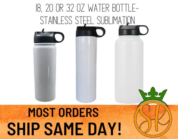 18 oz. White Stainless Steel Water Bottle with Sports Lid