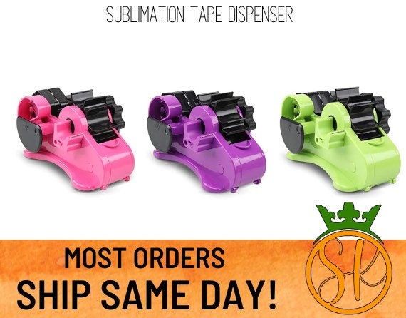 Sublimation Tape Dispensers 35 Mm Pink Purple Green Sublimation Accessories  Sublimation Kings of Florida Heat Tape Dispenser 